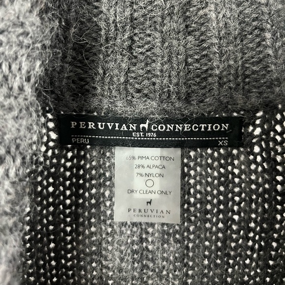 Peruvian Connection Womens Alpaca Blend‎ Gray Turtleneck Tunic Sweater- Size XS - Picture 5 of 7